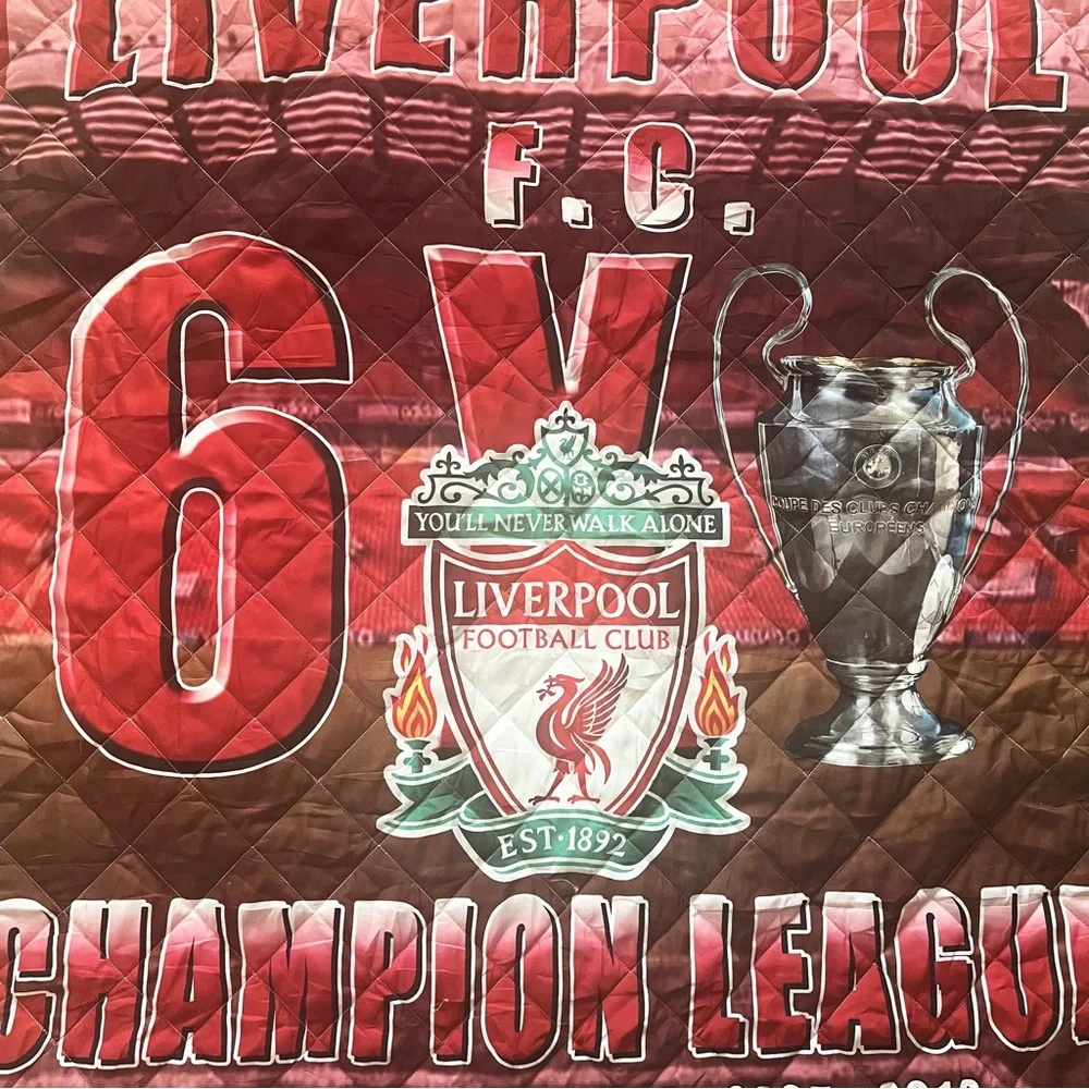 Liverpool Football Club Quilted Blanket Size 54”x60” NEW